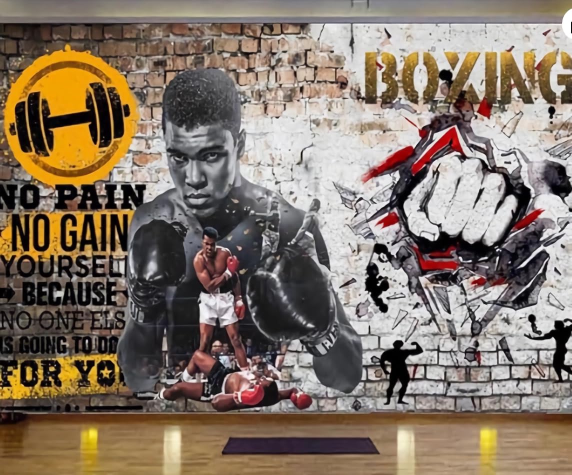 Niestandardowe dowolny rozmiar sport siłownia 3D zdjęcie tapeta podnoszenie ciężarów boks industrialny wystrój mural tapety 3D-430 cm x 300 cm