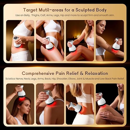 Miniatura 7 de Masajeador de drenaje linfático y herramienta de masaje anticelulitis, ayuda a reducir las estrías y la celulitis, para piernas, brazos y vientre,