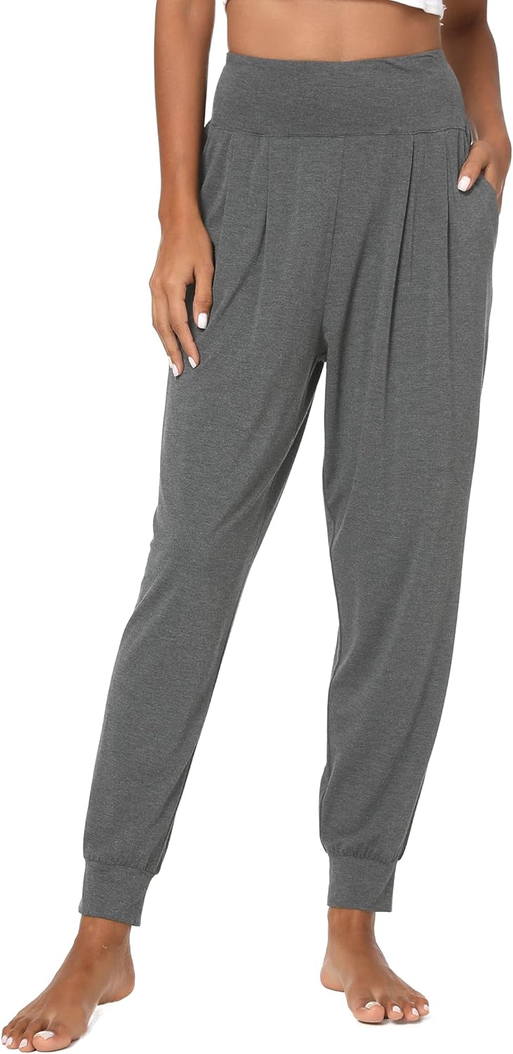 Bamboo Viscose Women's Pajama Bottoms Wide Waisted Lounge Pants with Pockets