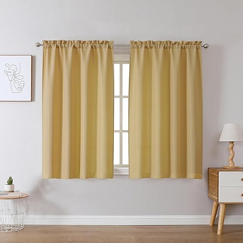 Miniatura 123 de Chyhomenyc Cortinas Rojas Navideñas de 84 Pulgadas de Largo Juego de 2 Paneles, Lino Sintético Texturizado Semi Filtrante de Luz Suave Aireado