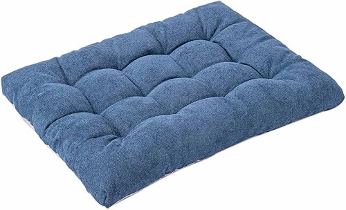 Cama para perros y gatos pequeños y medianos, camas lavables grandes para mascotas para jaula (36 pulgadas de largo x 23 pulgadas de ancho, azul)