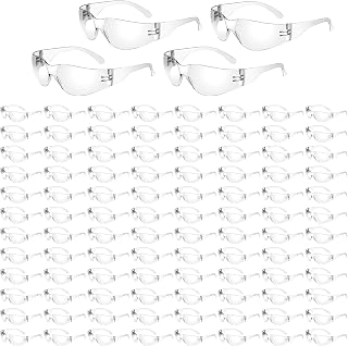 Clear Safety Glasses 100 Pair Protective Eyewear for Men Women, ANSI Z87.1 Scratch & Impact Resistant Eye Protection for Work, Lab, Construction (Clear-100pack)