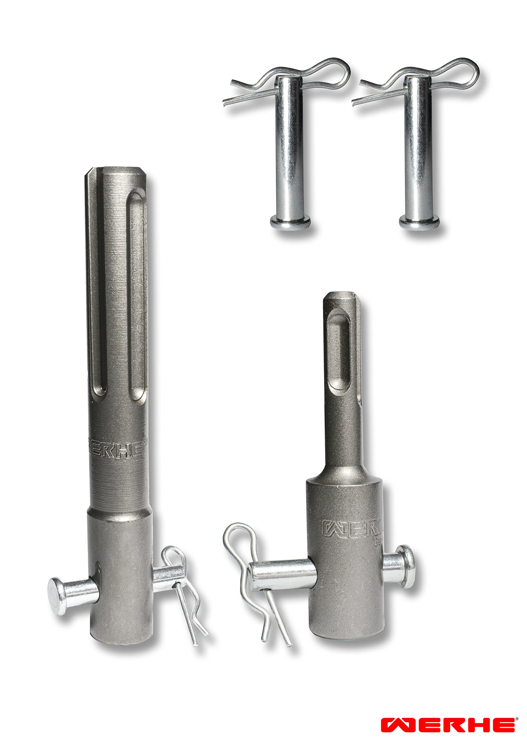 Werhe® 10 pcs. quick-change bolts for earth drills. Drill lock safety bolt with cotter pin. Made of spring steel. Bolt Suitable for all universal earth drills - Image 2