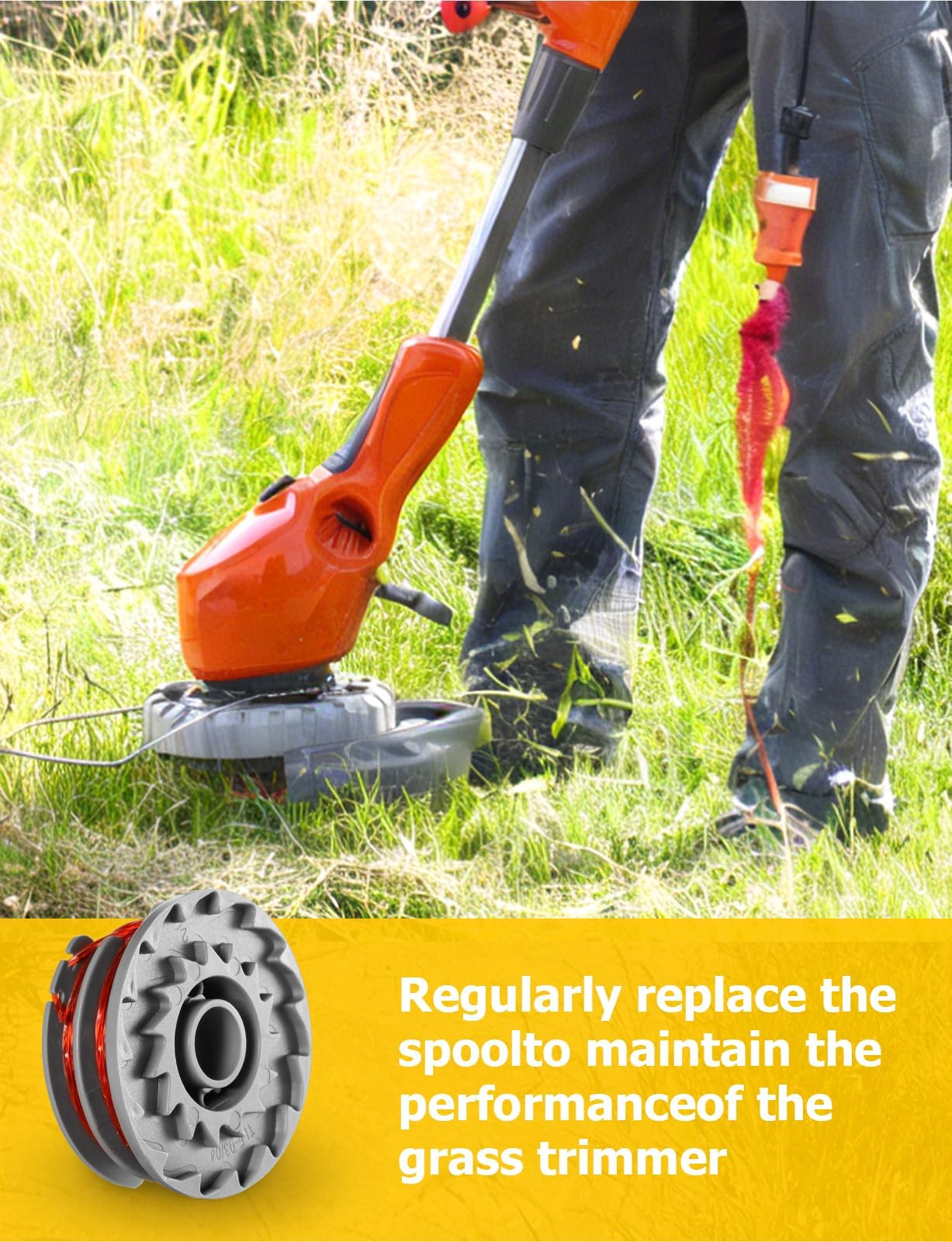 2PCS Replacement Strimmer Spools Compatible with Flymo Power/Mini/Trim Grass Trimmer, Strimmer Spool Line, Double Autofeed, Upgrade Wire - 3