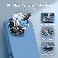 Vista 213 de GONEZ Funda de silicona para iPhone 15 Pro Max, compatible con Magsafe, protector de cámara + protector de pantalla, forro de microfibra suave Negro