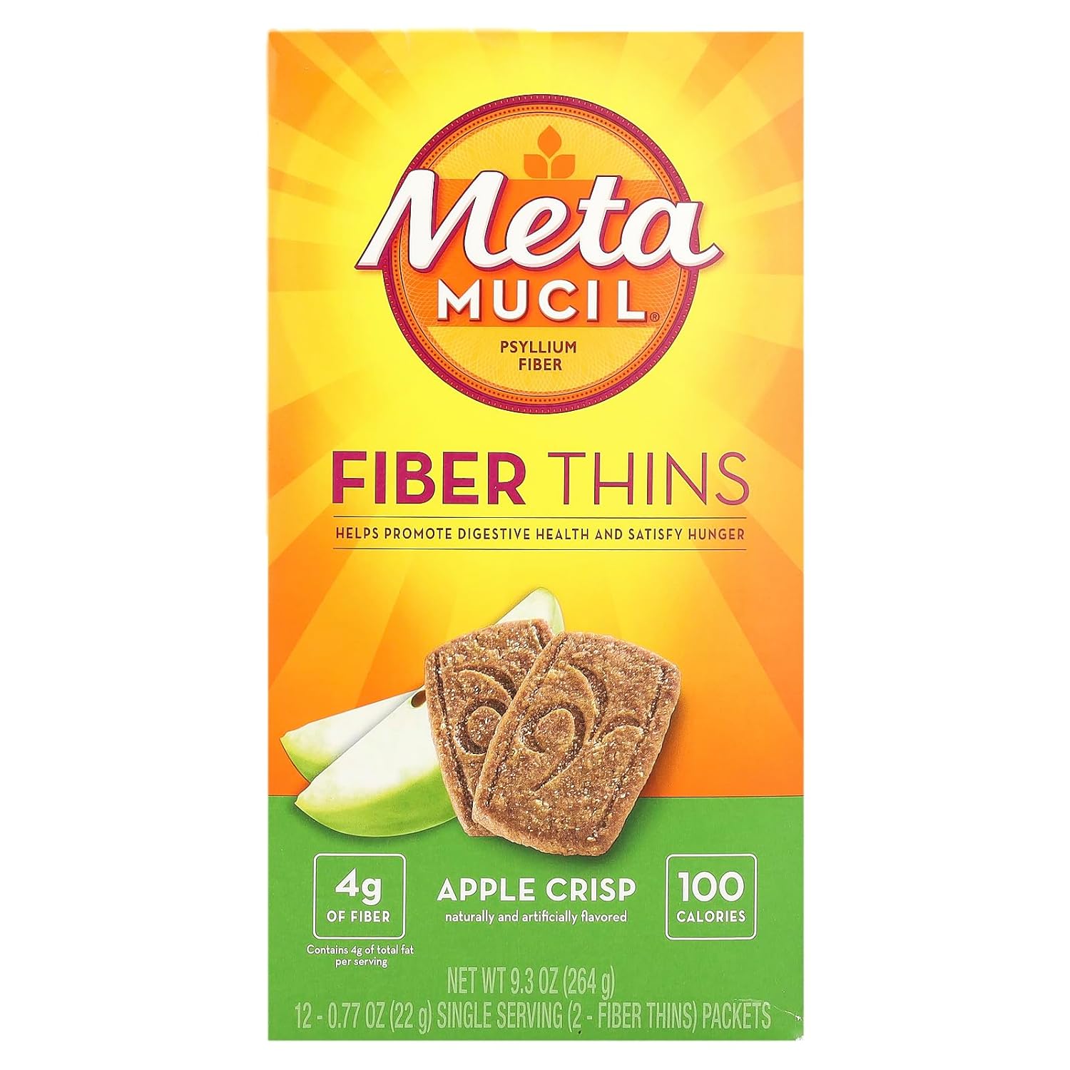 Metamucil Fiber Wafers Apple Crisp 24 Each (Pack of 5)
