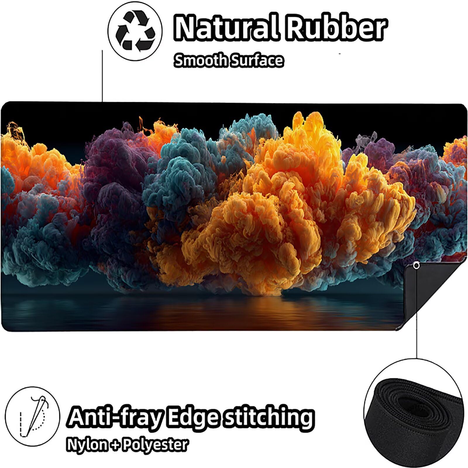 Podkładka pod mysz XXL Żółta, Chmura Podkładka Na Biurko 1600x800x3mm, Podkładka Na Biurko Z Antypoślizgową Gumową Podstawą, Desk Mat, Podkładka Pod Mysz Gaming z Szytymi Krawędziami, Akcesoria do