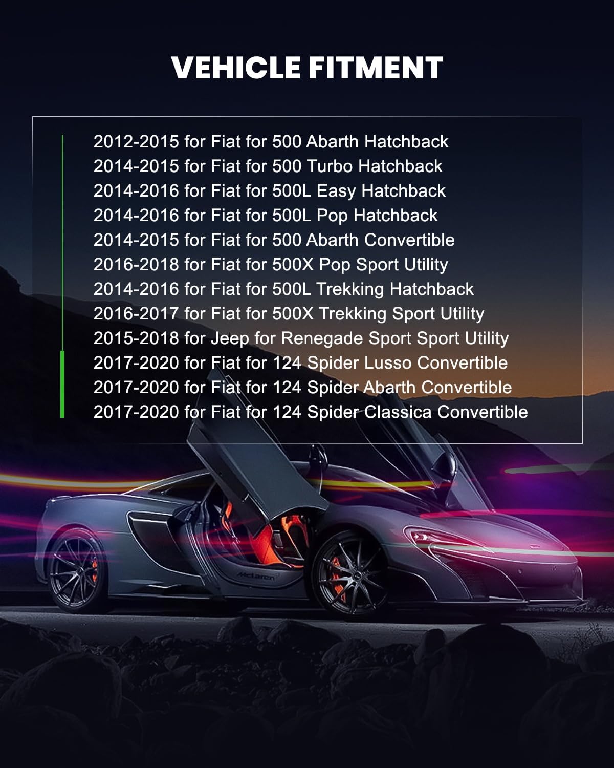 4ps SCITOO Fuel Injector Automotive Engein 0280158300 Replacement Kits fit for 2013 for Dodge for Dart, 2017-2020 for Fiat for 124 Spider, 2012-2015 for Fiat for 500, 2014-2016 for Fiat for 500L