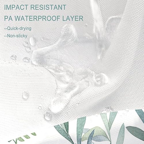 Miniatura 5 de Cortina de ducha de plantas verdes, 72 x 72 pulgadas, hermoso diseño de hojas, decoración de baño, juego de cortina de ducha de tela impermeable con