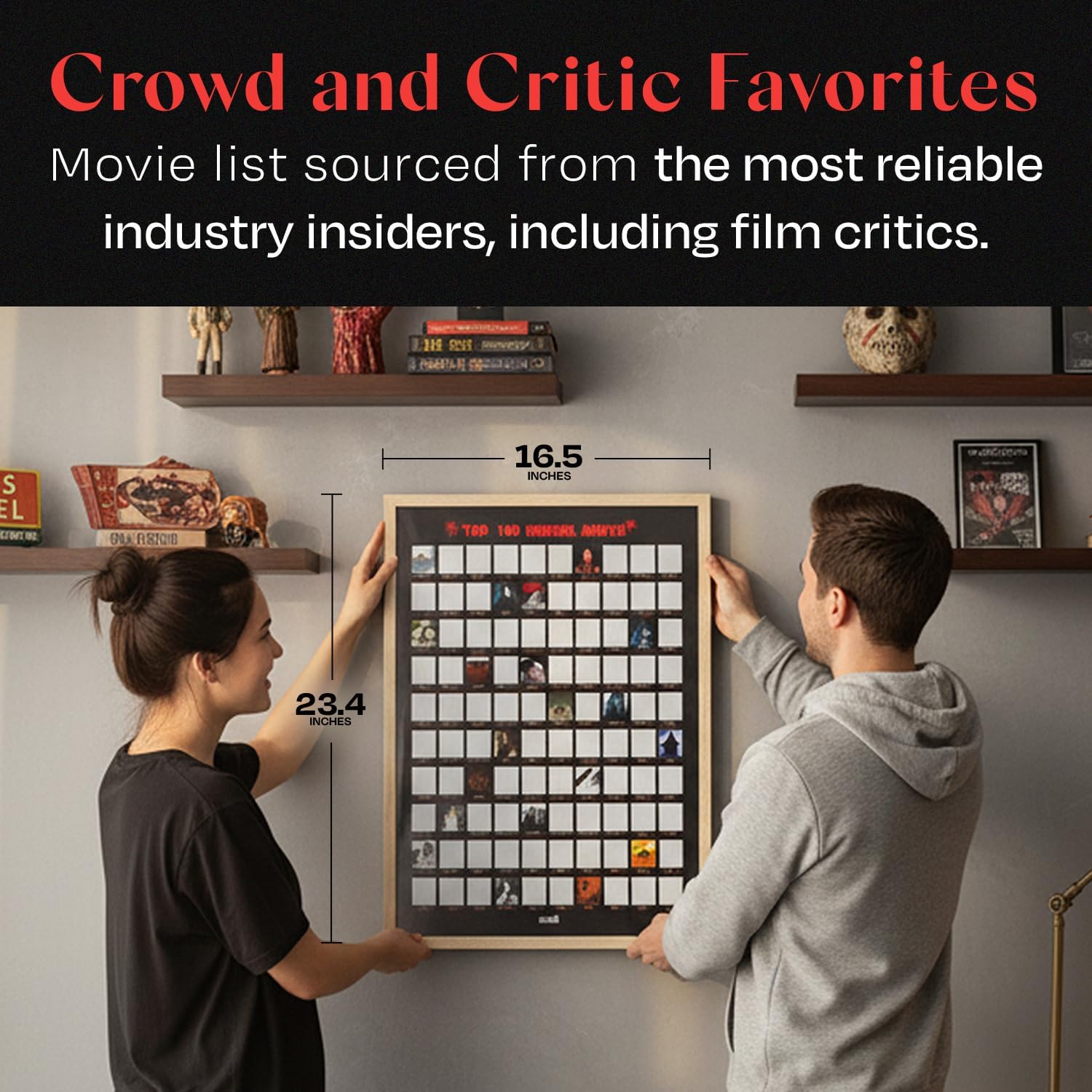 Framed Top 100 Horror Movies Scratch Off Poster - Horror Movie Posters image 4