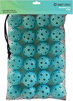 Bandit Sports Mini Popper Plastic Baseballs, Made of Impact-Resistant and Rebounding Material, Perfect Practice Baseballs & Hitting Ball Training
