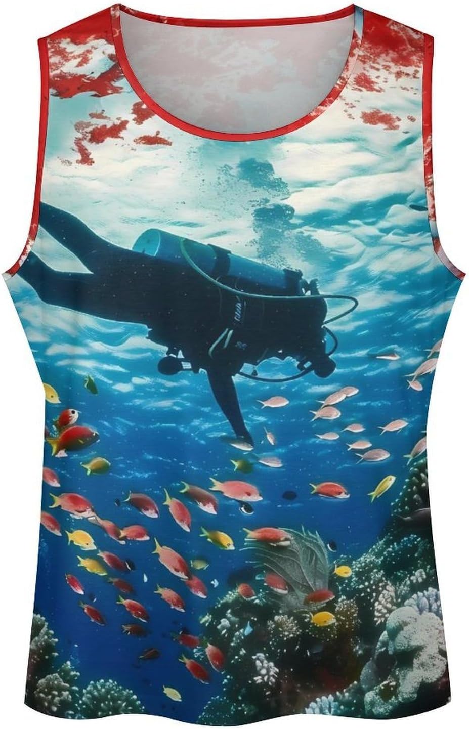 Scuba Diving Men Tank Top Workout Shirt Muscle T Shirt 5XL