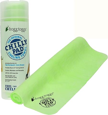 FROGG TOGGS Chilly Pad, Instant Cooling Towel, long lasting, reusable, Sports and Outdoors Poly Vinyl Alcoho Neck Towel 33x13, Hivis Lime Green
