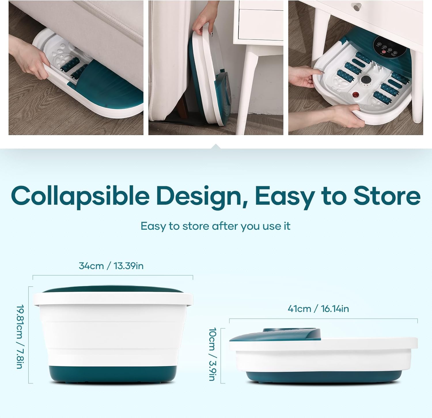 Collapsible Foot Spa Bath Massager with Heat, Bubble and Timer, 95-118℉ Adjustable Temperature & XXX-Large King Size Heating Pad 6 Heat Settings, 18" X 33" Fast Heating Pad with 2H Auto Shut Off