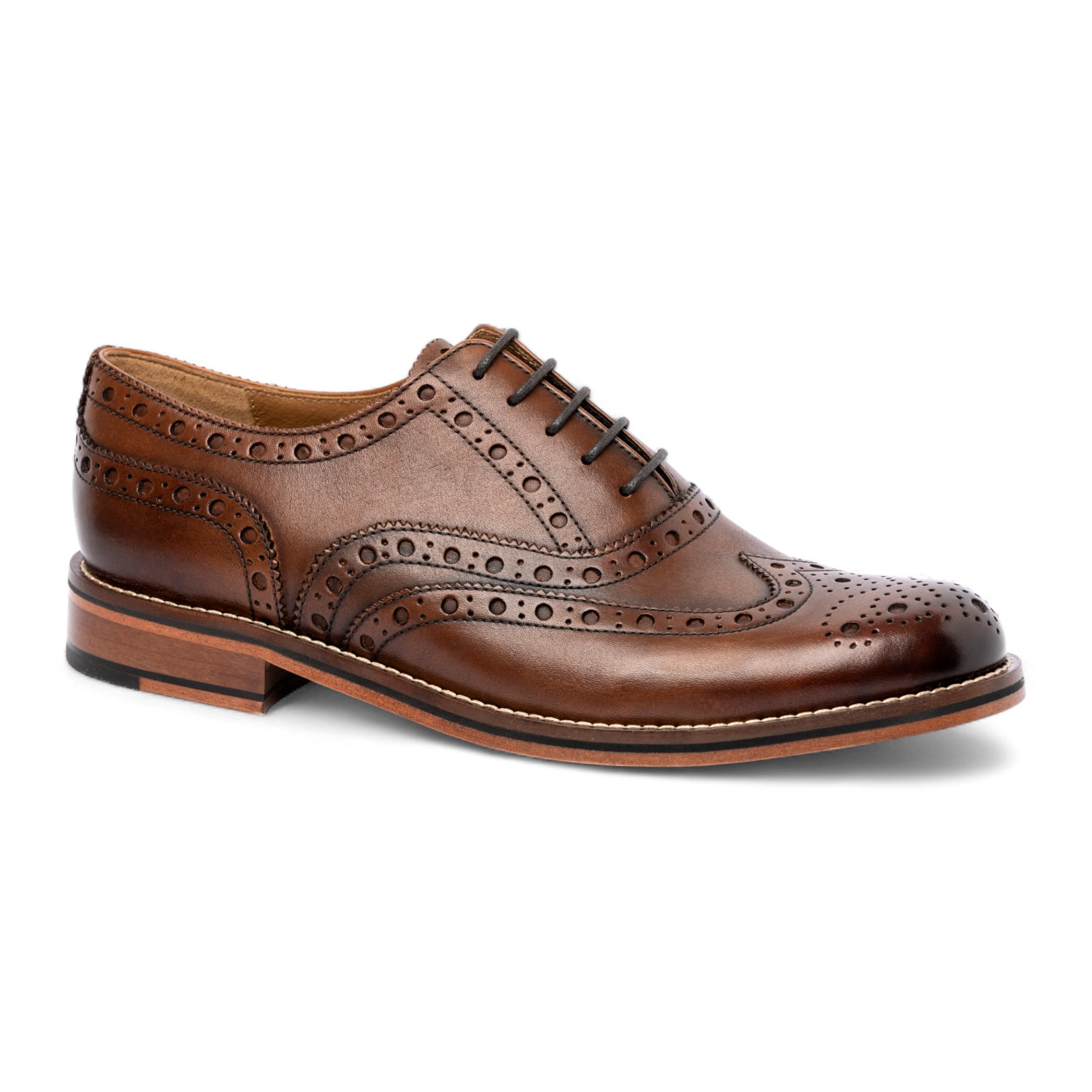 Chapman & Moore - Scarpe da uomo in pelle, con punta a ala, stile Oxford, formale