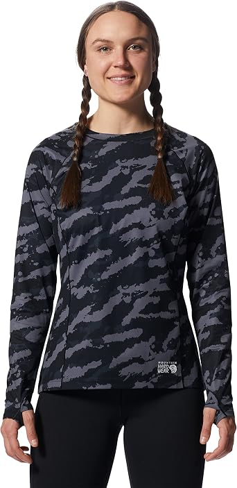 Mountain Hardwear Womens Mountain Stretch Long Sleeve Crew for Hiking, Climbing, Skiing, and Everyday Wear