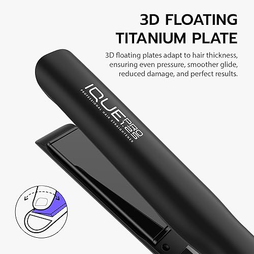 Miniatura 6 de iQUE Plancha y rizador de pelo de Nano Titanium de 1.25 pulgadas 2 en 1 Plancha plana de calentamiento rápido con tecnología iónica, placas