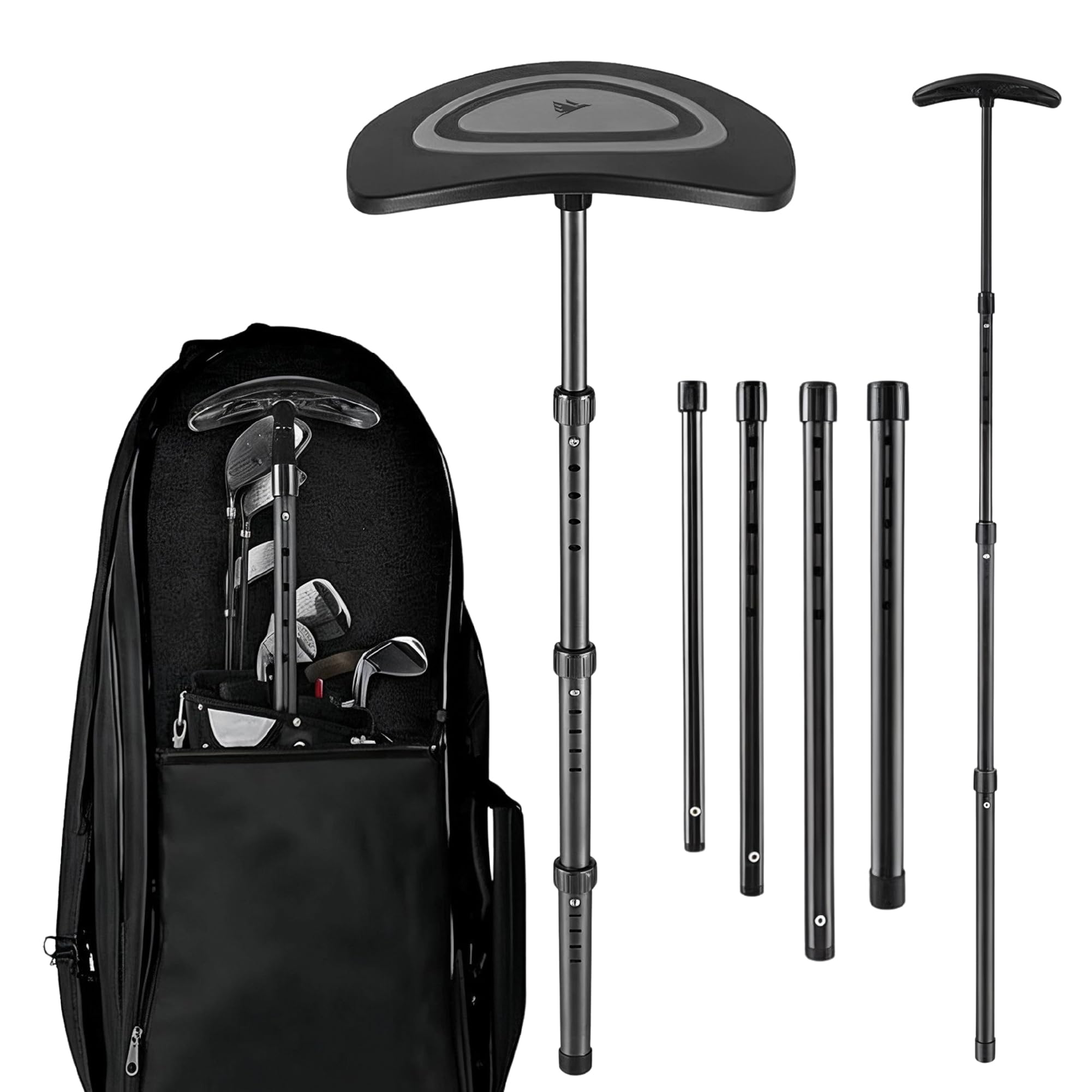 SWIFTEE Golf Travel Bag Club Defender – Adjustable Aluminum Alloy Support Rod with Anti-Impact Cover | Protects Golf Clubs During Travel | Premium Golf Support System