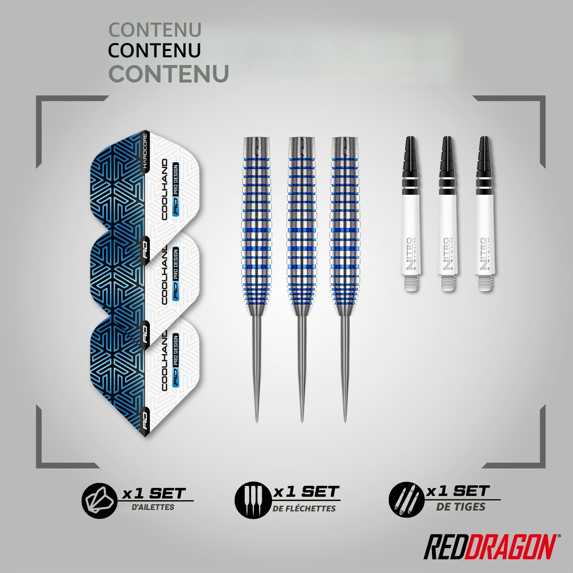 RED DRAGON Luke Humphries TX Series Premium Tungstène Darts Set avec Vols et tiges