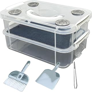 Insectt Breeding Container - Clear Stackable Habitat, Larvae Growth System, Educational Study Kit, Observation Rearing Case With Clear Stackable | Insectt Breeding Container Clears For Biology Teachin