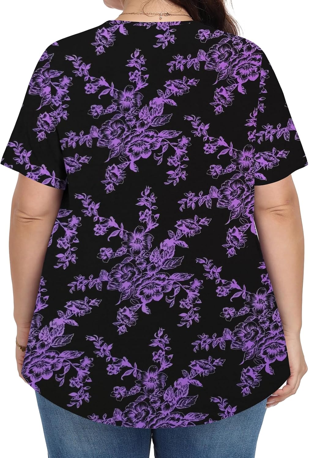 Plus Size Tops for Women Summer 2026 Short Sleeve Shirts Tunics Square Neck Casual Loose Blouses 1X-5X - Image 4