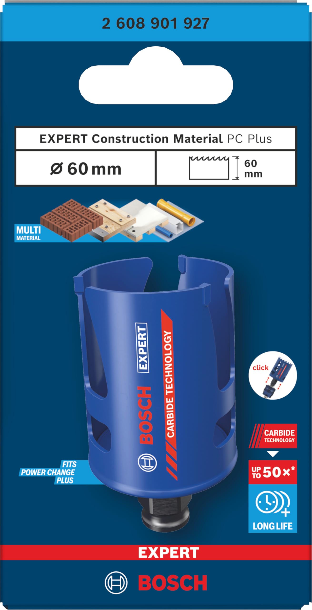 Bosch 1x Sierra de corona EXPERT Construction Material PC Plus