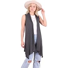 Popana Sleeveless Cardigans for Women, Flowy Dressy Open-Front Sleeveless Cardigan Vest Womens Long Sweater