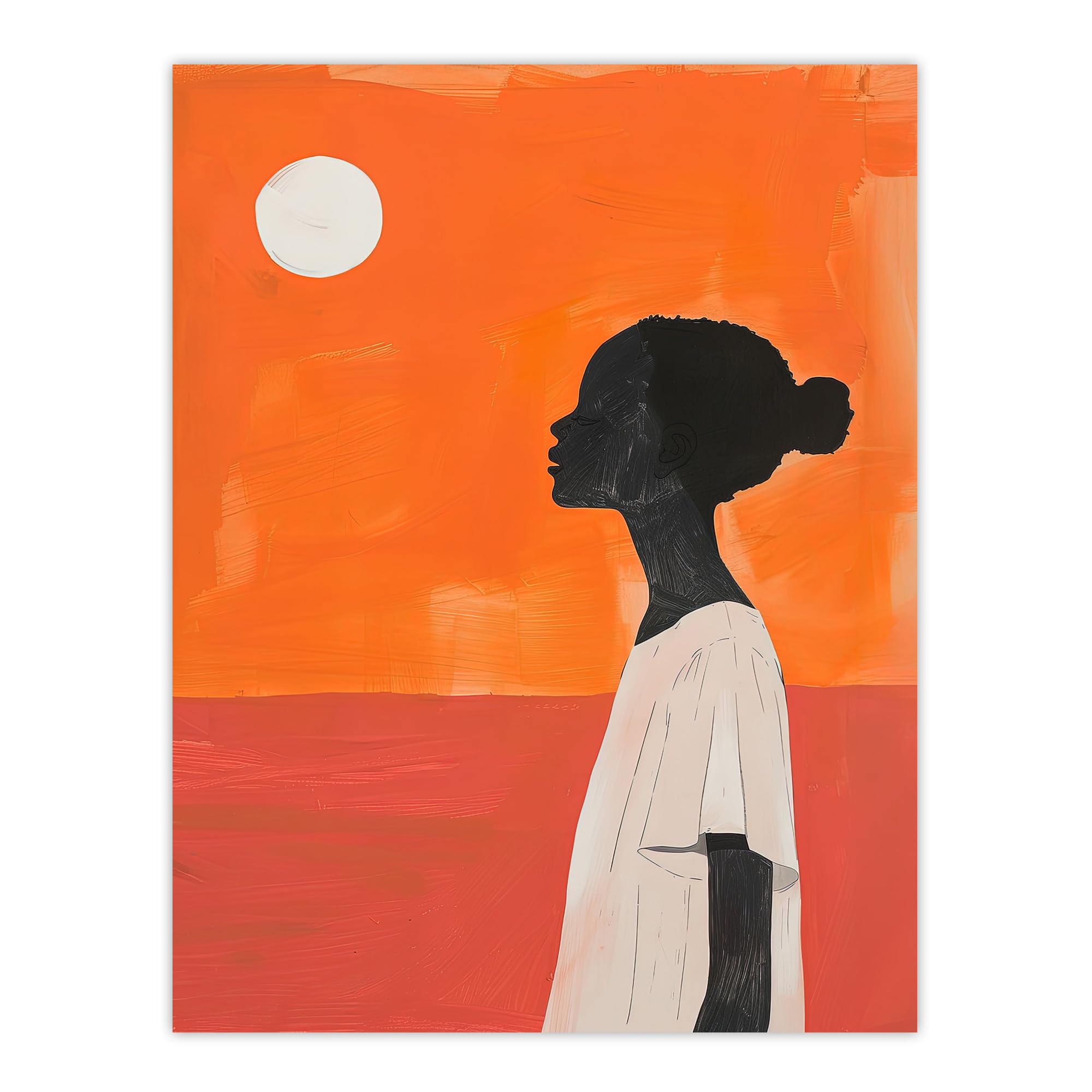 Artery8 Desert Sunset African Bold Painting Poster W18" x H24" Orange
