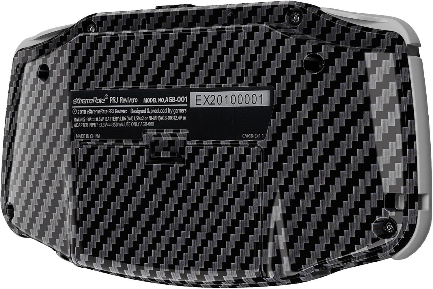 IPS Ready Upgraded eXtremeRate Graphite Carbon Fiber Replacement Shell Full Housing Cover Buttons for Gameboy Advance GBA - Compatible with Both IPS & Standard LCD - Console & IPS Screen NOT Included