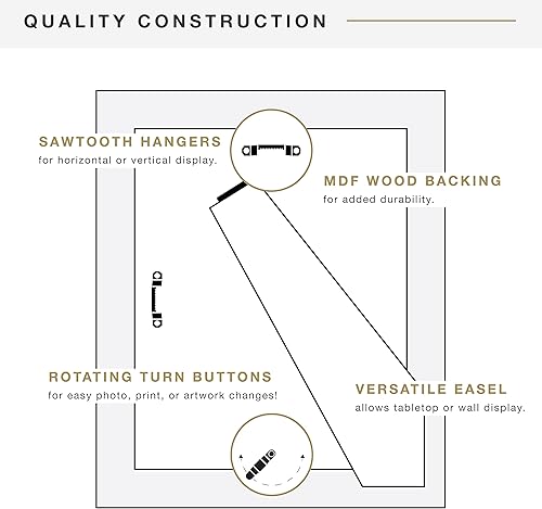 Vista 409 de MCS Studio Gallery Marco para póster de 16 x 24 pulgadas, imitación de veta de madera de color negro, colgar en horizontal o vertical, grande