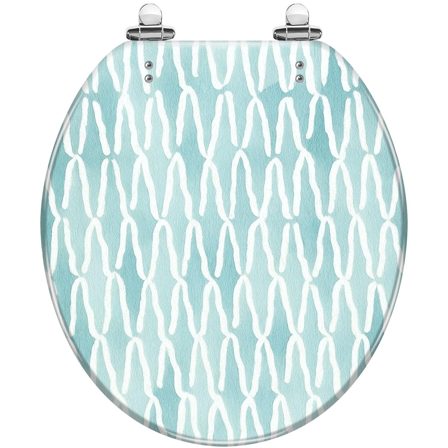 Gutuyehkea Multi1 Vibrant Neon Stripes Elongated Toilet Seat Pink Purple Resin Slow Close Lid Quick-Release Hinges Easy Clean(,16.5X14.5)