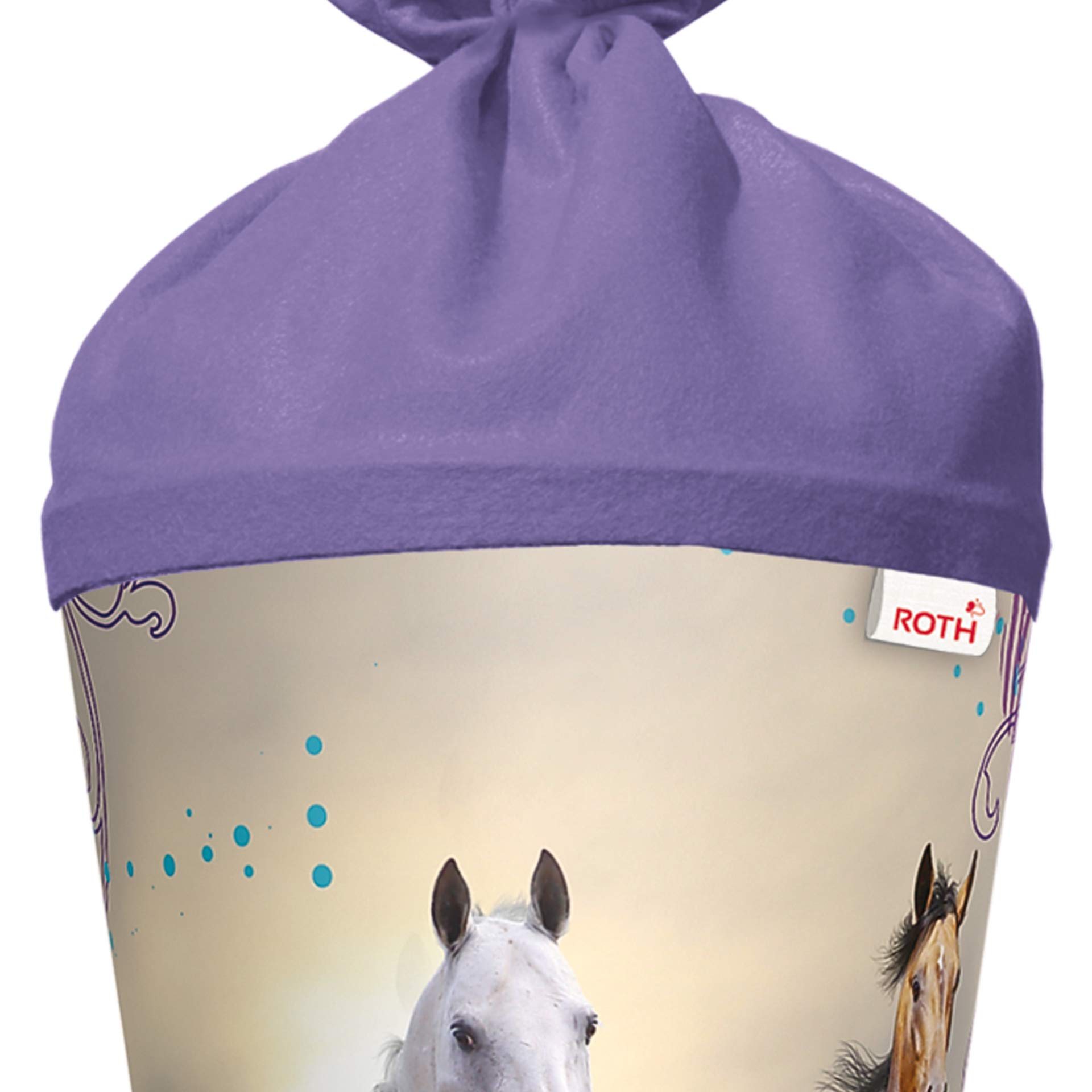 Schultüte „Pferdewelt“ 70 Cm Rund – Mit Tüll & Optionaler Kunststoffspitze
