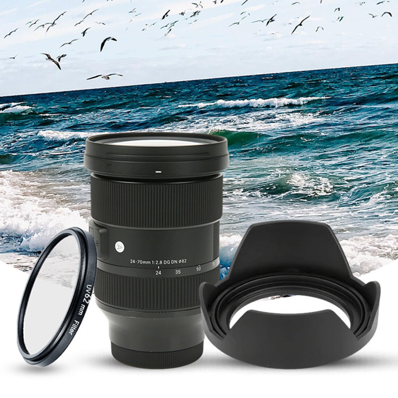 Paraluce per lenti da 24-70 mm F/2.8 Art ed EX HSM, design a petali, riduce i fantasmi