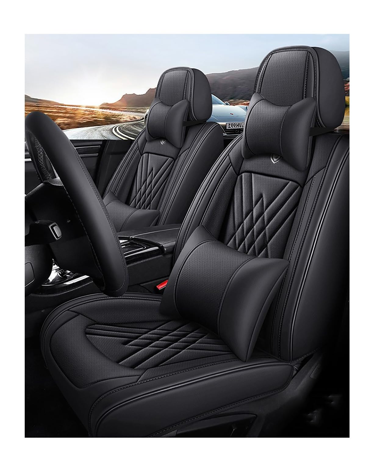 Housses de siège Volvo XC60 I 2008-2013 kit complet cuir noir