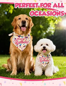 Dog Birthday Bandana,Dog Birthday Decorations(Size M)