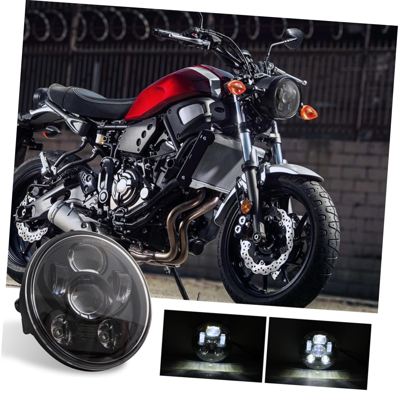 1pezzi Faro Anteriore LED per Moto Faro Rotondo Design Angel Eye in Alluminio Elevata Luminosità e Impermeabilità per Visibilità Notturna