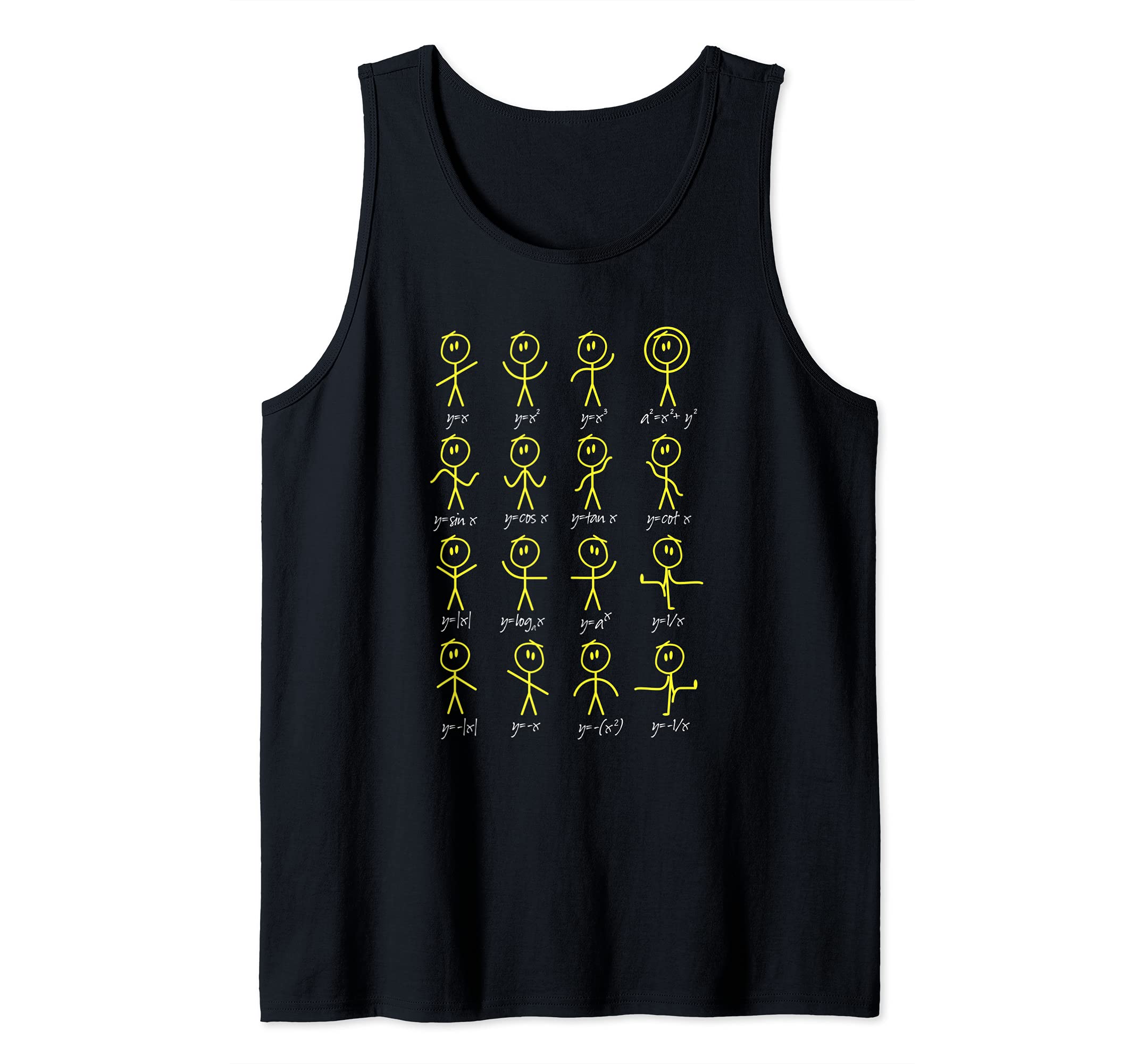 Funny Math Stick Figures Doing Functions I Math Tank Top