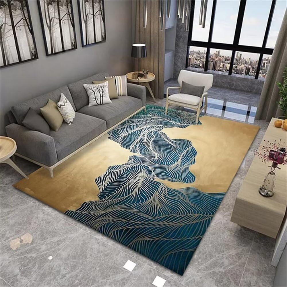 Tapis de chevet domestique bleu 80x160cm tapis entree interieur enfant
