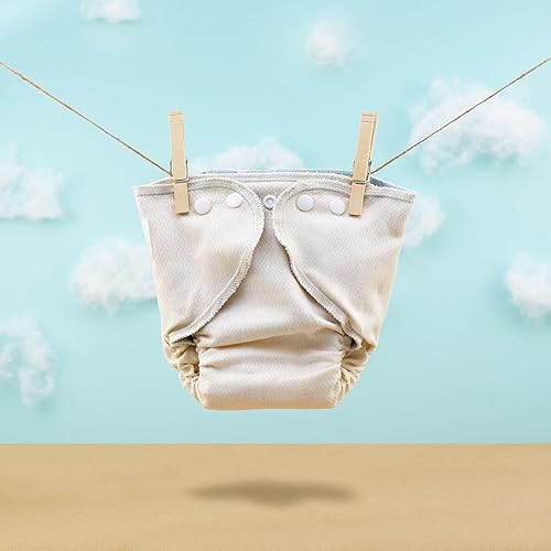 Miniatura 7 de Osocozy Pañal orgánico ajustado, 100% algodón orgánico certificado GOTS. Tejido de birdseye suave y absorbente. Cierre fácil a presión. Cosido en