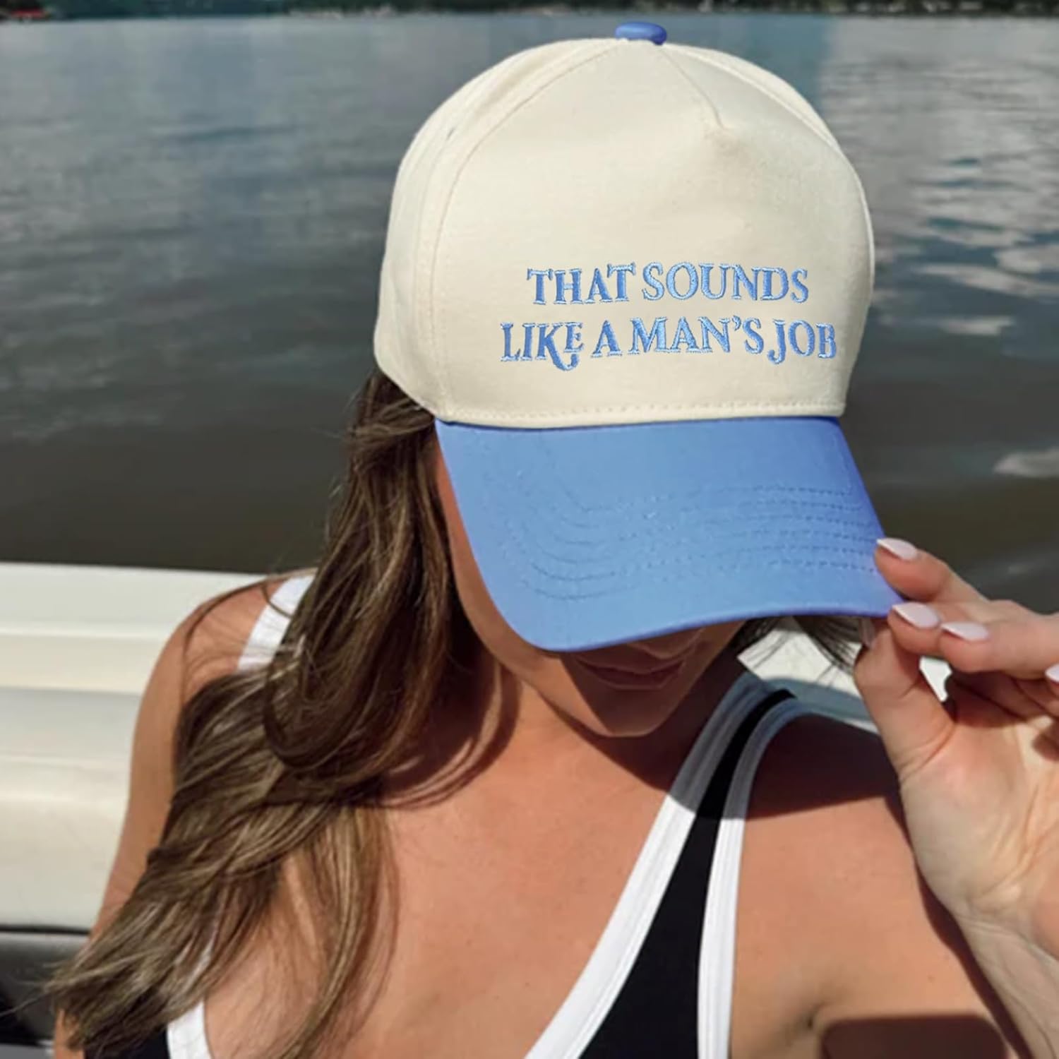 Put It On My Husband's Tab Funny Trucker Hats Women Vintage Adjustable Baseball Cap Embroidery Fashion Trucker Hat - Image 4