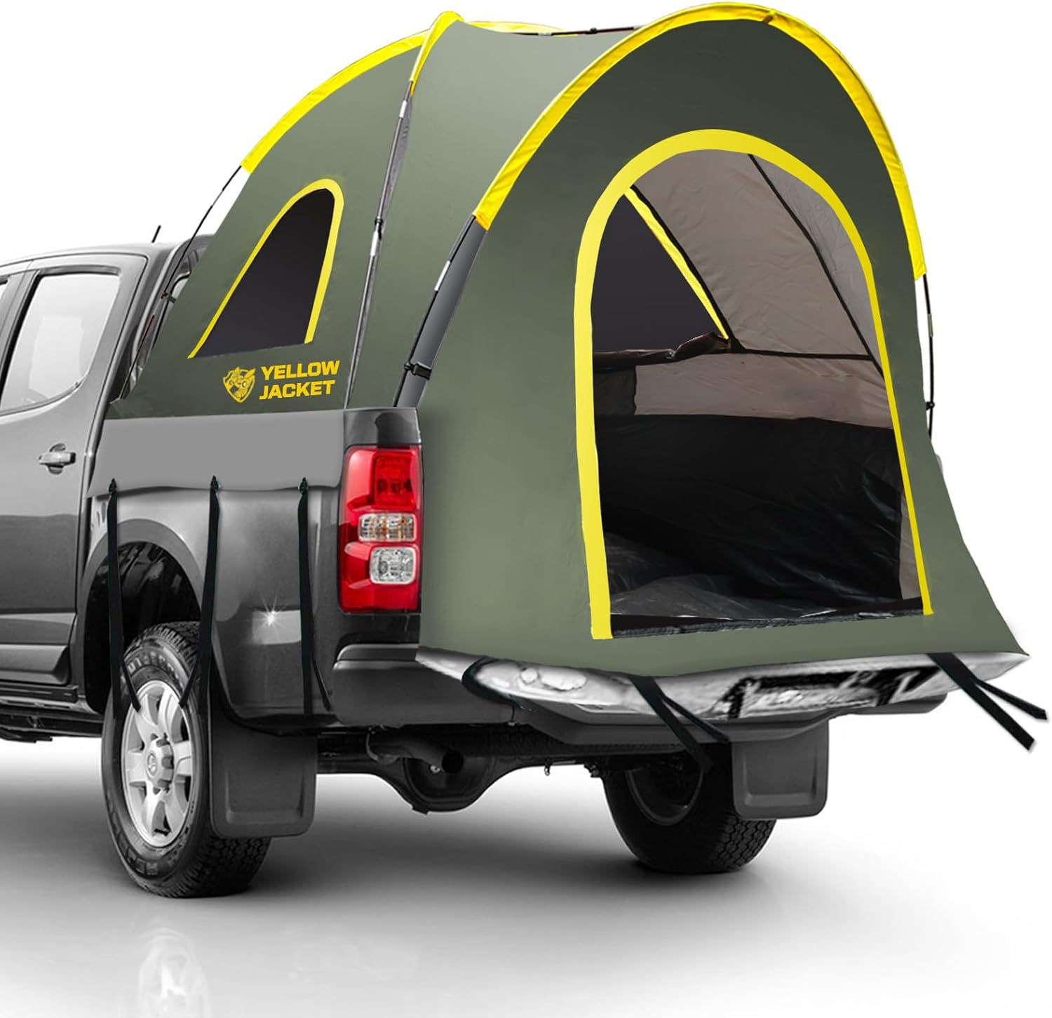 YELLOW JACKET Truck Bed Tent 5.5 ft, PU2000mm Waterproof Pickup Truck Tent for Camping with Rainfly and Double Layer Material Portable Truck Tent for 2 Person
