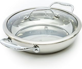 David Burke Splendor Series Heavy Gauge Stainless Steel 9.5" Everyday pan with Lid