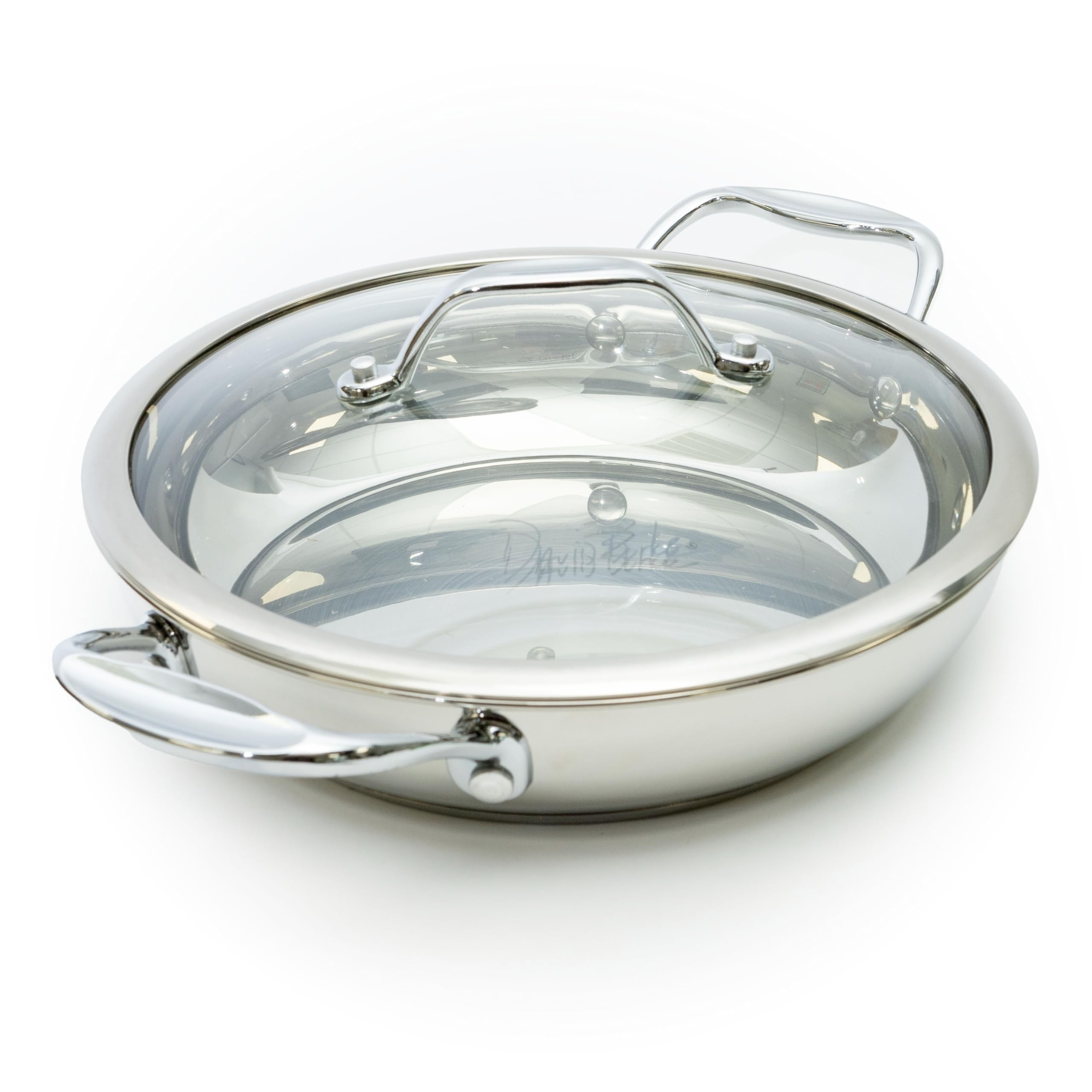 David Burke Splendor Series Heavy Gauge Stainless Steel 9.5" Everyday pan with Lid