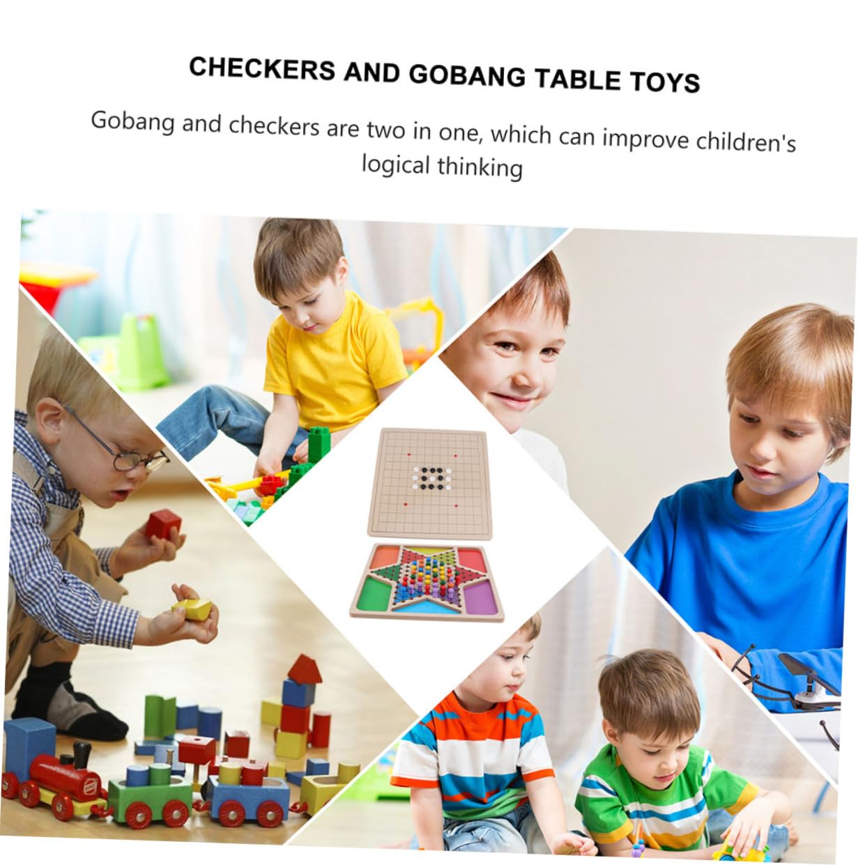 Jeu de Dames Gobang Jeu de Société Créatif et Coloré en Bois pour Garçon et Filles Jouet Éducatif Léger Toucher Confortable pour Moments en Famille