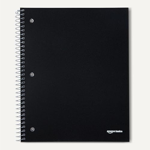 Miniatura 5 de Yaxa Basics - Cuaderno espiralado con rayas universitarias para 1 asignatura, cubierta de poliéster, 100 hojas, 8-1/2" x 11", paquete de 3