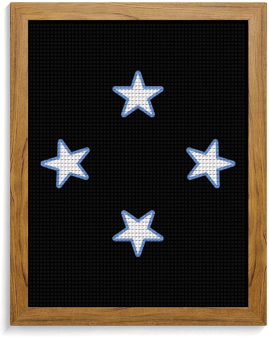 Federated States of Micronesia Flag Logo Diamond 5D Painting Kits with Frame DIY Full Round Drill Gem Art Crafts for Home Wall Decor 16 X 20in Yellow Wood 40 * 50cm