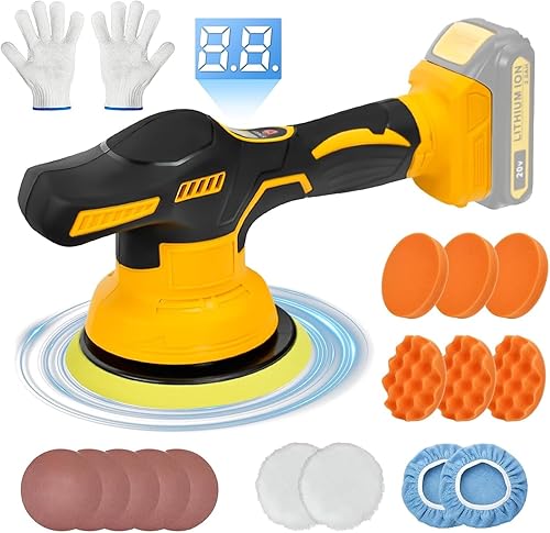 Kit de pulidores y pulidores de automóvil inalámbrico para batería Dewalt de 20 V, pulidora para detalles de automóviles con 8 velocidades variables