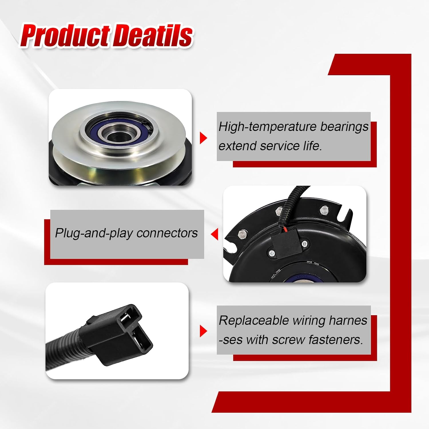 PTO Clutch Fit for Ferris 5101780YP 5101780 5102864, Compatible with Xtreme X0828 Clutch Assembly, Electric PTO Clutch for Warner 5228-20 5228-30 for Outdoor Lawn Mower