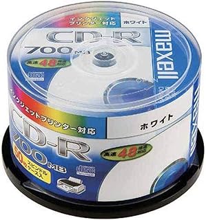 maxell データ用 CD-R 700MB 48倍速対応 インクジェットプリンタ対応ホワイト50枚 スピンドルケース入 CDR700S.ST.PW50SP
