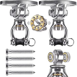 SELEWARE Bearing Swing Hanger Set of 2 Hanging Kit, 360Â° Swivel Permanent Antirust Stainless Steel 304 Swivel Swing Hanger,Playground Porch Swing Set with Screws for Hammock Chair Yoga